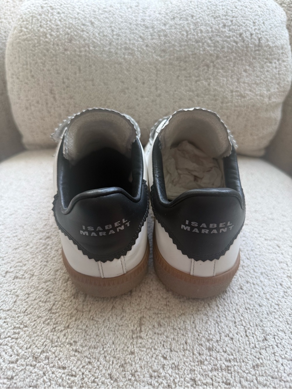 Isabel Marant White, Gray & Black Velcro-Front Sneakers - Picture 3 of 5